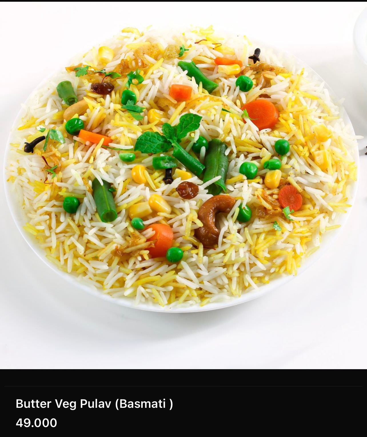 Butter Veg Pulav (Basmati)